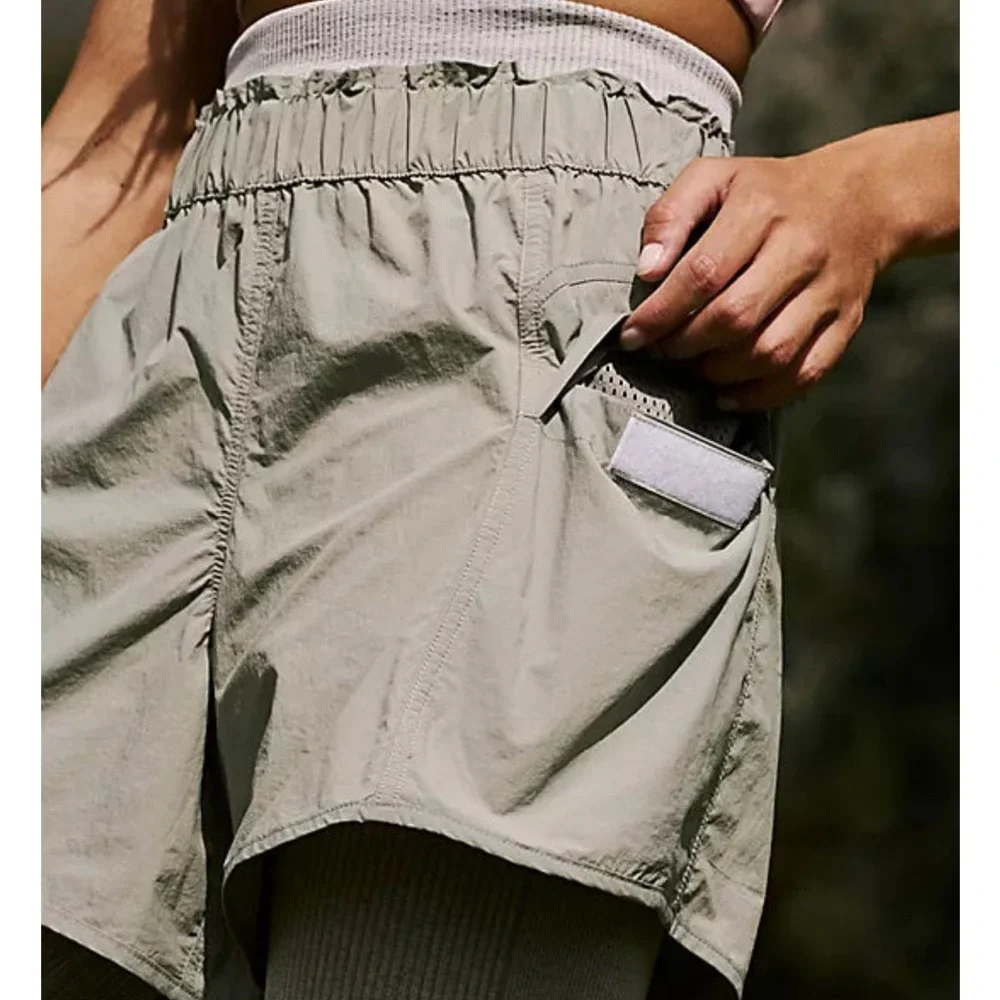 Free People FP Movement In The Wild Short Greyed Olive NWT - Picture 2 of 10